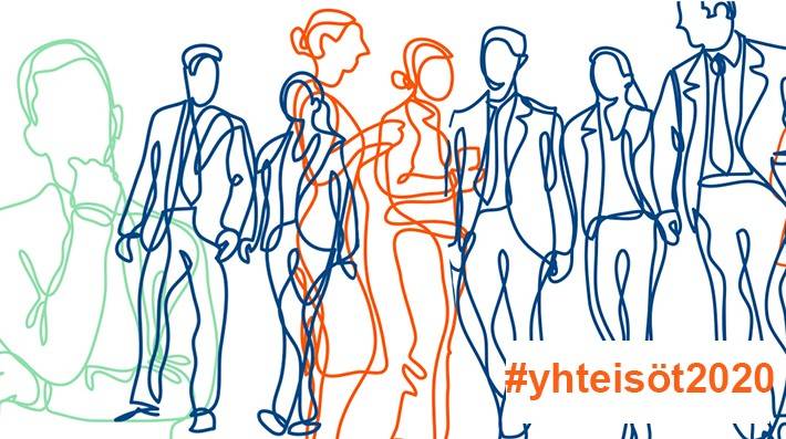 kuvituskuva ja hashtag #yhteisöt2020 kuvituskuva ja hashtag #yhteisöt2020
