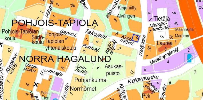 Opaskarttaote leikkipaikan sijannista Opaskarttaote leikkipaikan sijannista