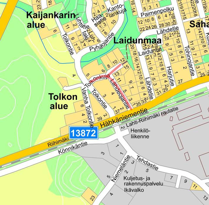Suunnittelukohde merkittynä opaskarttaan Suunnittelukohde merkittynä opaskarttaan