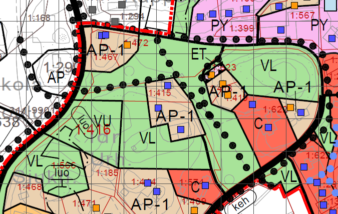 Utdrag ur delgeneralplanen.